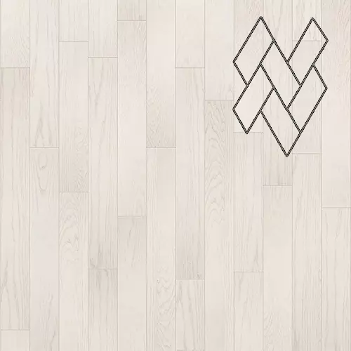 Инженерная паркетная доска Gran Parte (итальянская ёлка) Бианко, 150 мм, Прайм-Селект