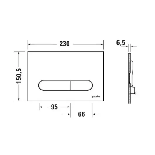 Кнопка смыва Duravit Black matt WD5009031000, пластиковая