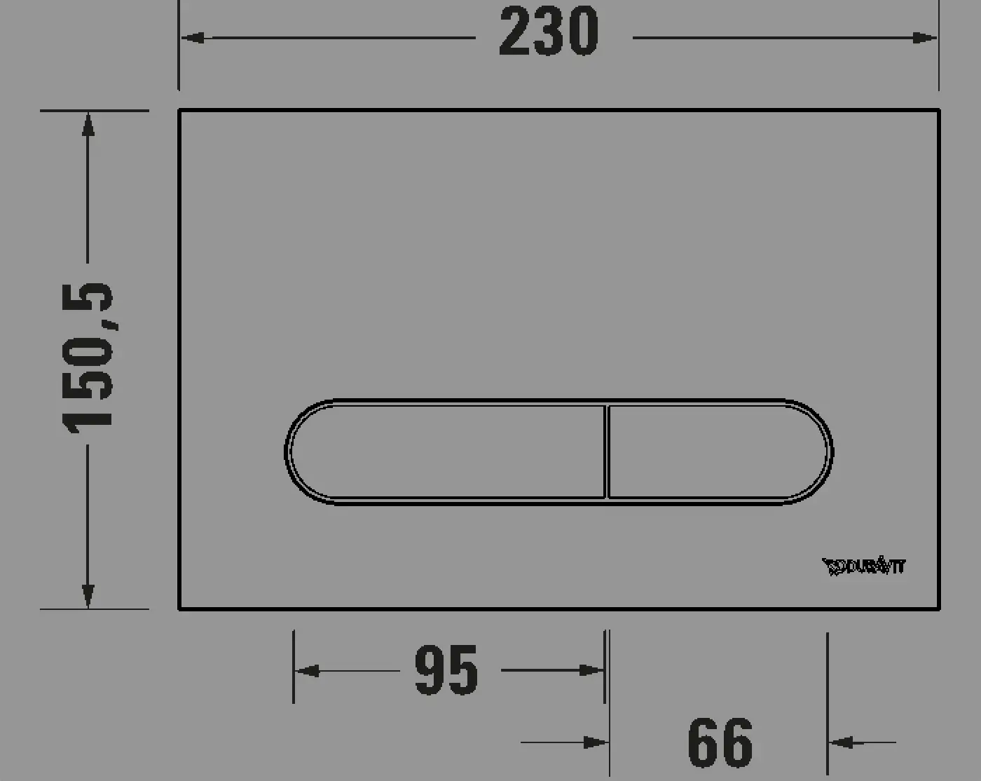 Кнопка смыва Duravit Chrome gloss WD5009021000, пластиковая