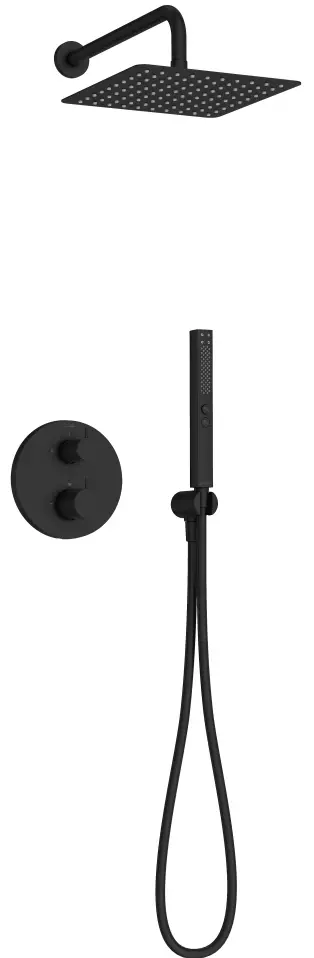 Душевая система с термостатом душа, встраиваемая, черный Jacob Delafon Metro Square E38681-BL