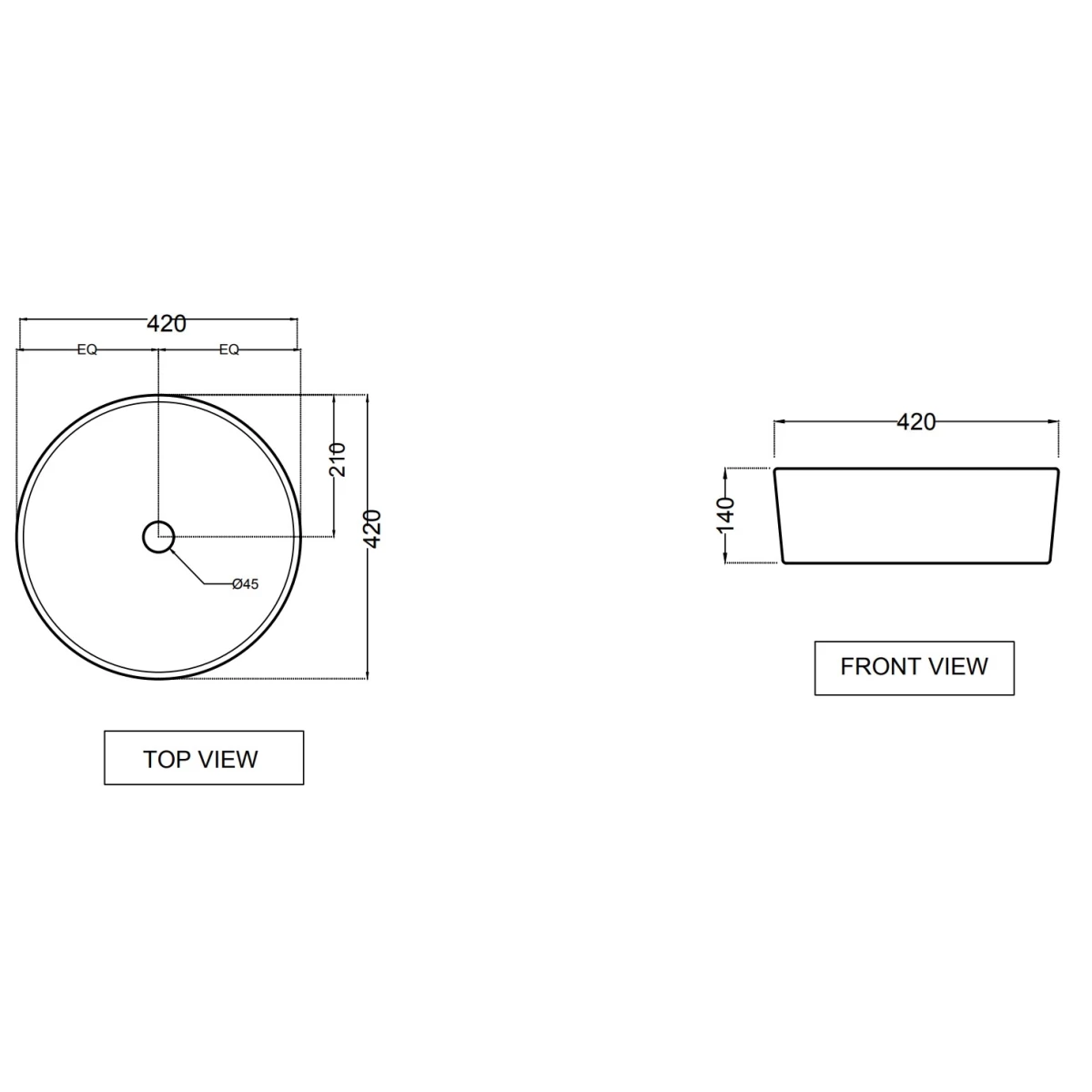 Раковина на столешн. Jaquar Opal Prime OPS-WHT-15905, 415х415