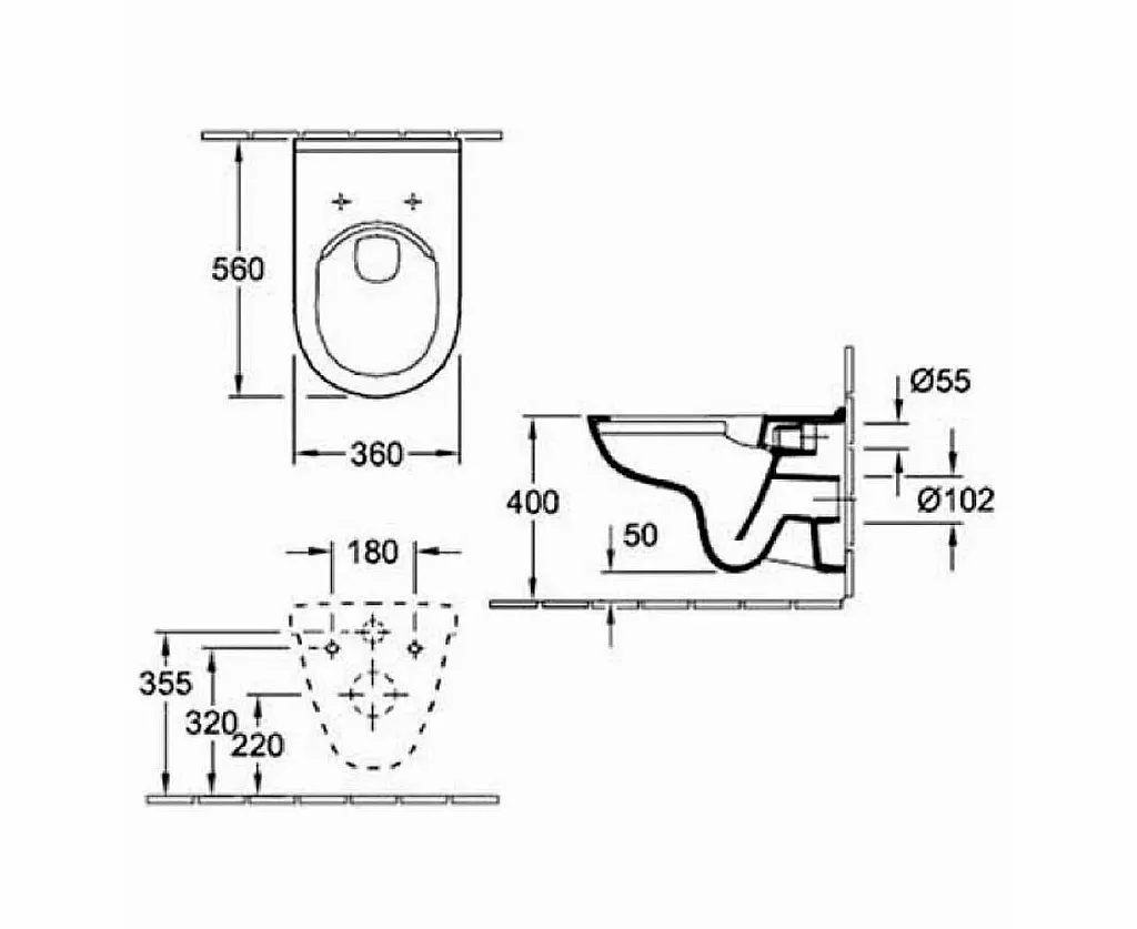 Унитаз подвесной Villeroy & Boch 5660HR01 O.Novo DirectFlush + сиденье SoftClose