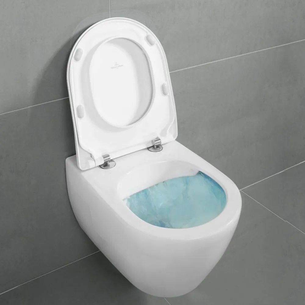 Унитаз подвесной Villeroy & Boch 5614R201 Subway 2.0 Rimless, 370x560 мм, белый + сиденье Villeroy & Boch Slim