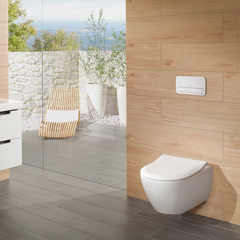 Унитаз подвесной Villeroy & Boch 5614R201 Subway 2.0 Rimless, 370x560 мм, белый + сиденье Villeroy & Boch Slim