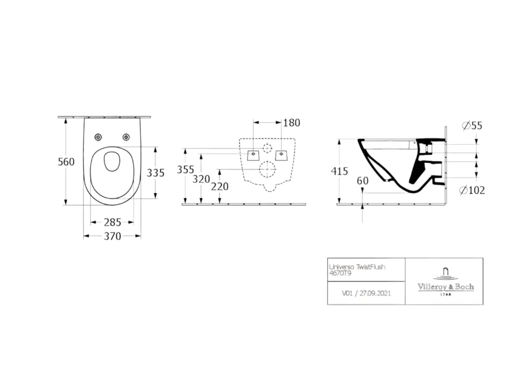 Унитаз подвесной Villeroy & Boch 4670T901 Subway 3.0 Twist Flush + сиденье SoftClose