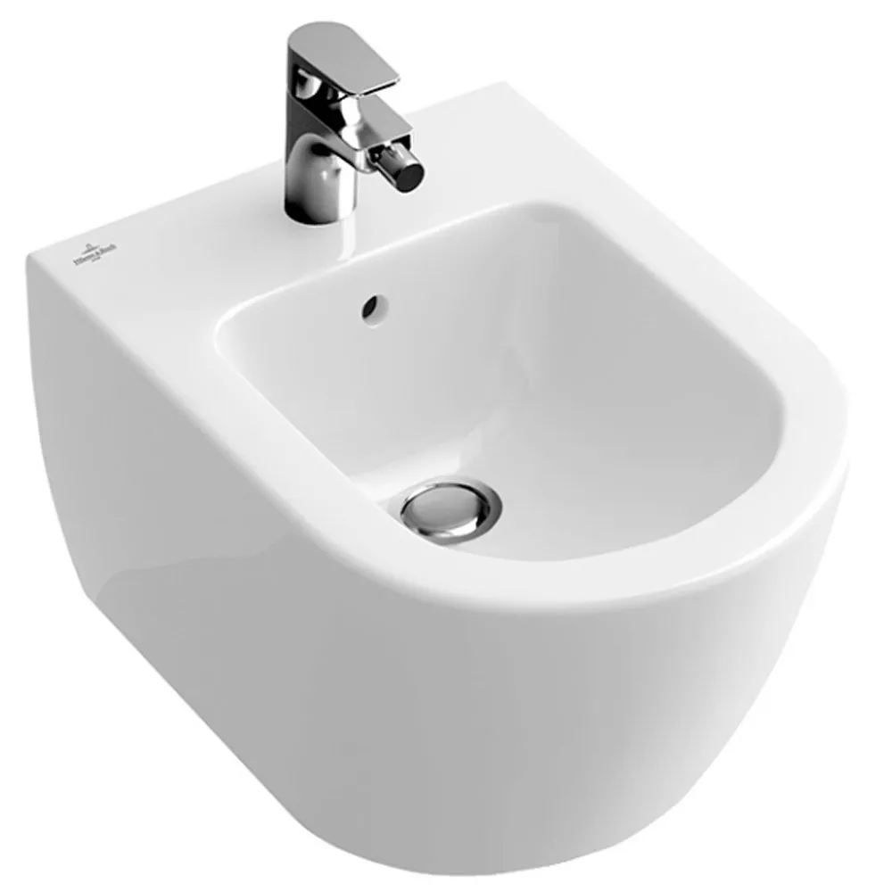 Биде подвесное Villeroy & Boch 54000001 Subway 2.0 370x565 мм, белый