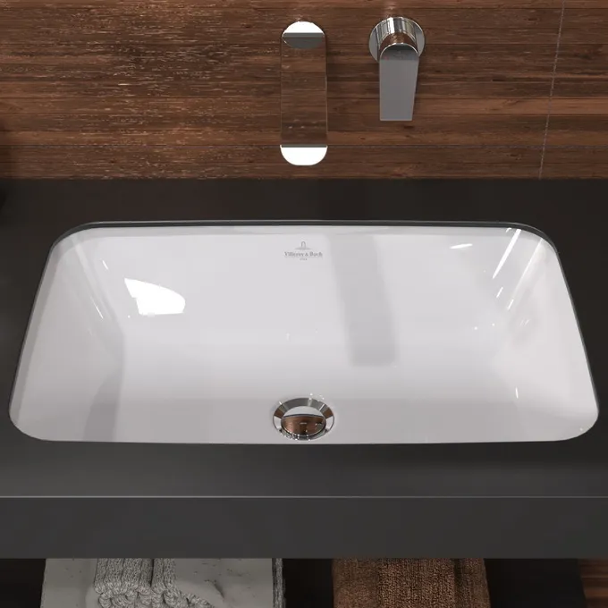 Раковина врезная снизу прямоугольная Villeroy & Boch 5A776101 Architectura 570х370, белая