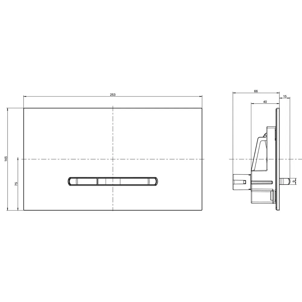 Кнопка для инсталляции Villeroy & Boch 92218061 ViConnect E300, 260x150 мм, хром