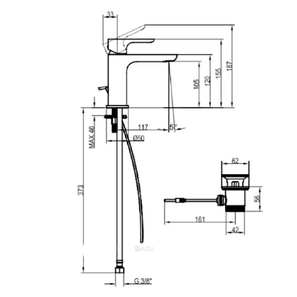 Смеситель для раковины Villeroy & Boch TVW10410111061 O.Novo 100, хром