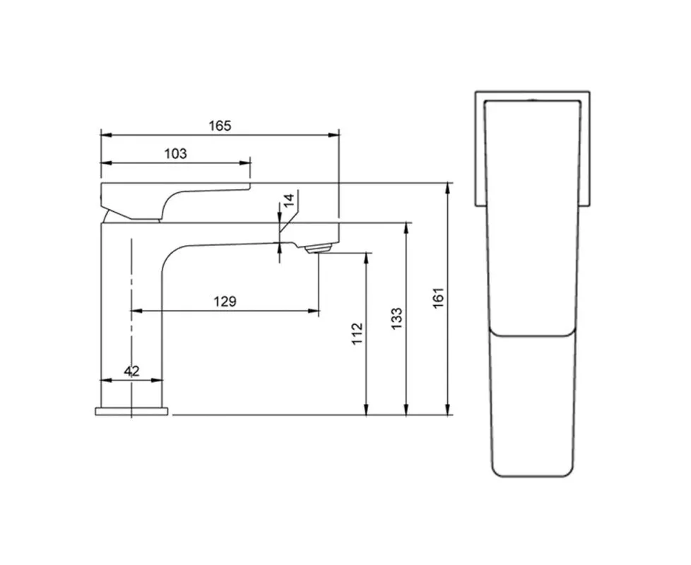 Смеситель для раковины Villeroy & Boch TVW12500100061 Atrchitectura Square 100, хром
