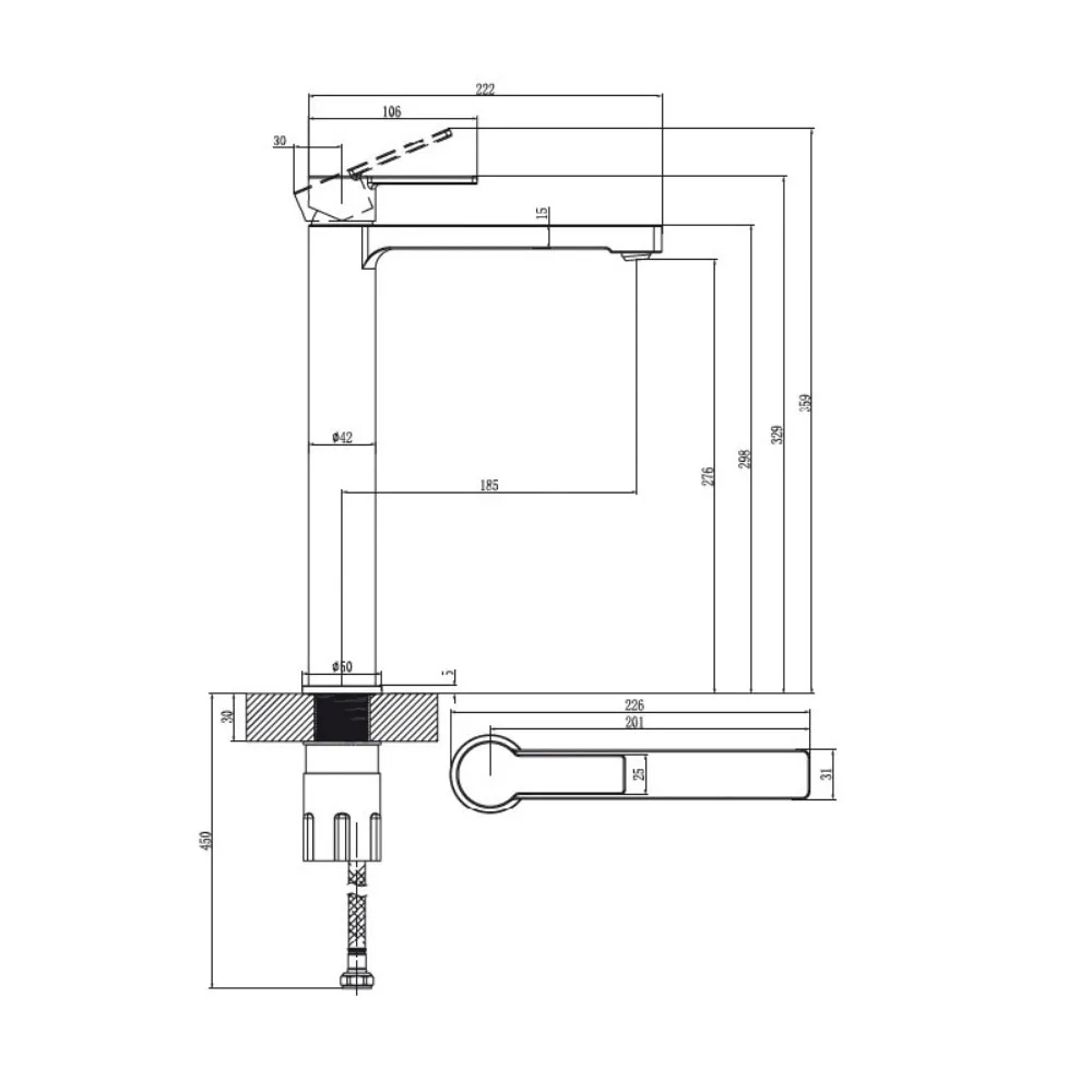 Смеситель для раковины Villeroy  & Boch TVW10300500061 Architectura 270, хром