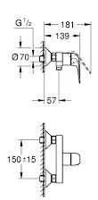 Смеситель для душа, хром Grohe Euroeco 32740001