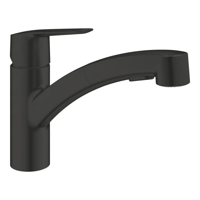 Смеситель для кухни, с выдвижным изливом, черный Grohe QuickFix Start 303072431