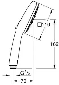 Ручной душ, 2 вида струи, хром Grohe Tempesta Cube 110 26746003