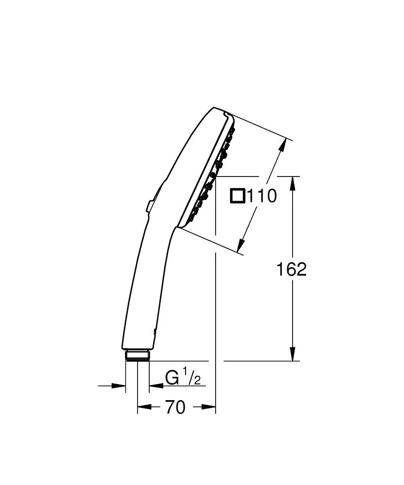 Ручной душ, 3 режима струи, хром Grohe Tempesta Cube 110 27574003