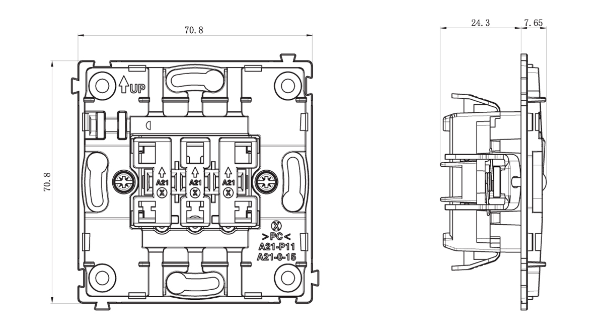 Donel R98 DA03101 механизм выключателя В1 (простого) с подсветкой, 10 A 250 В~, серия DA