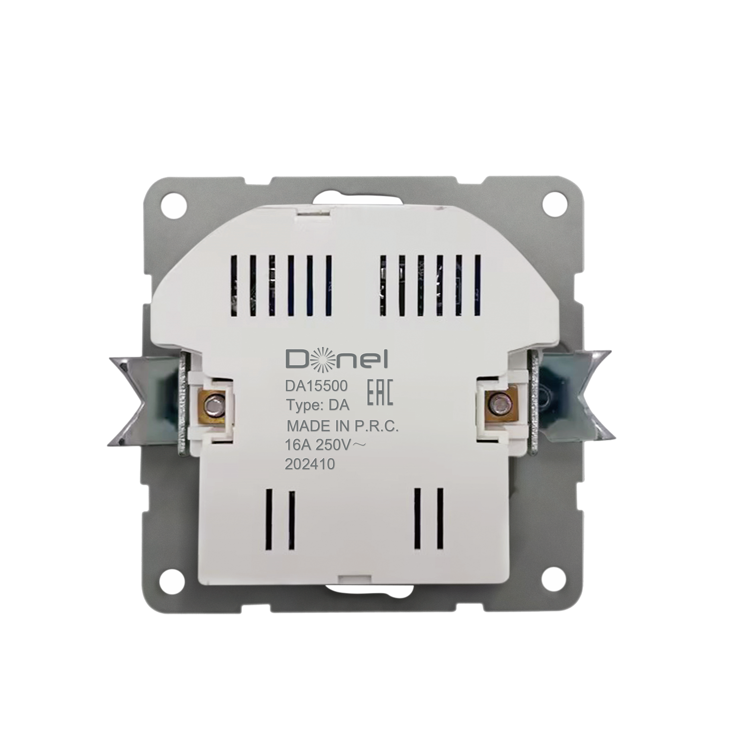 Donel R98 DA15500 механизм розетки Schuko 16А 250 В~ с зарядным устройством USB A+C, 5V/4A, мощность 20W, серия DA