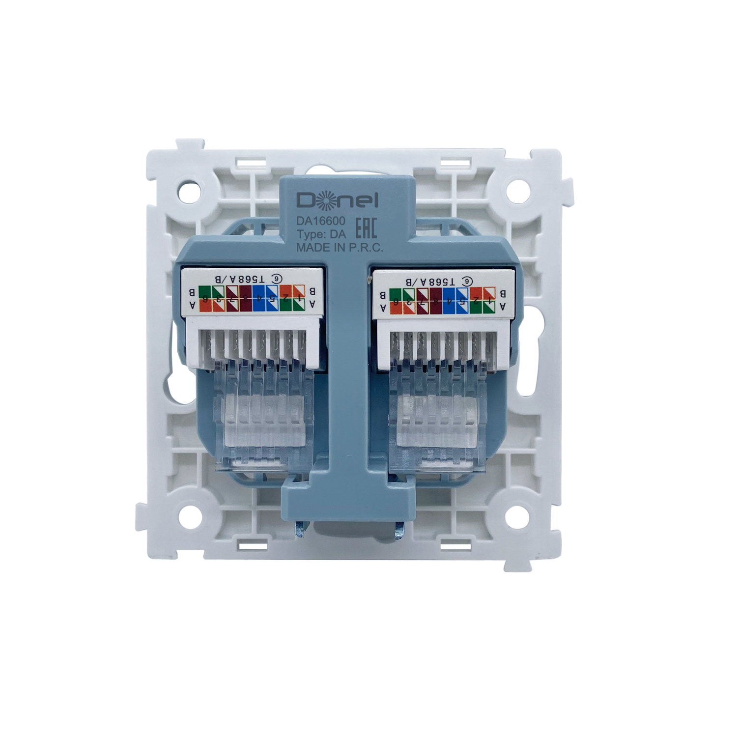 Donel R98 DA16600 механизм розетки RJ45 + RJ45 (двойная) cat.6/ClassE-8/8, серия DA