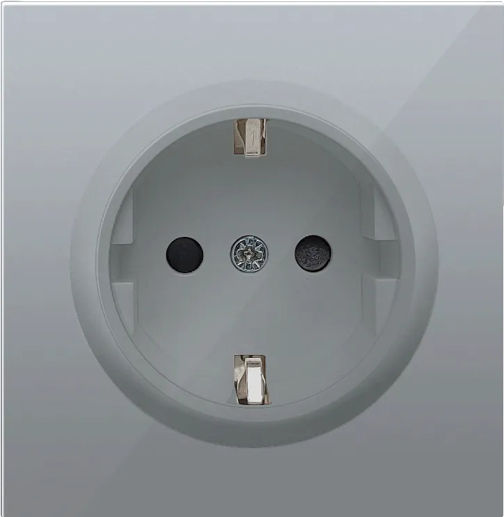 Donel DA22026 R98 алюминий накладка для розетки Schuko с заземлением, со шторками 16A 250 В~, серия DA