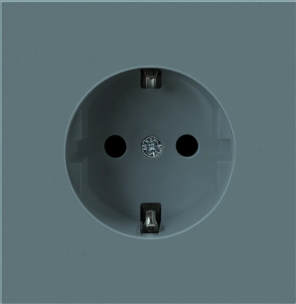 Donel DA22039 R98 матовый изумруд накладка для розетки Schuko с заземлением, со шторками 16A 250 В~, серия D