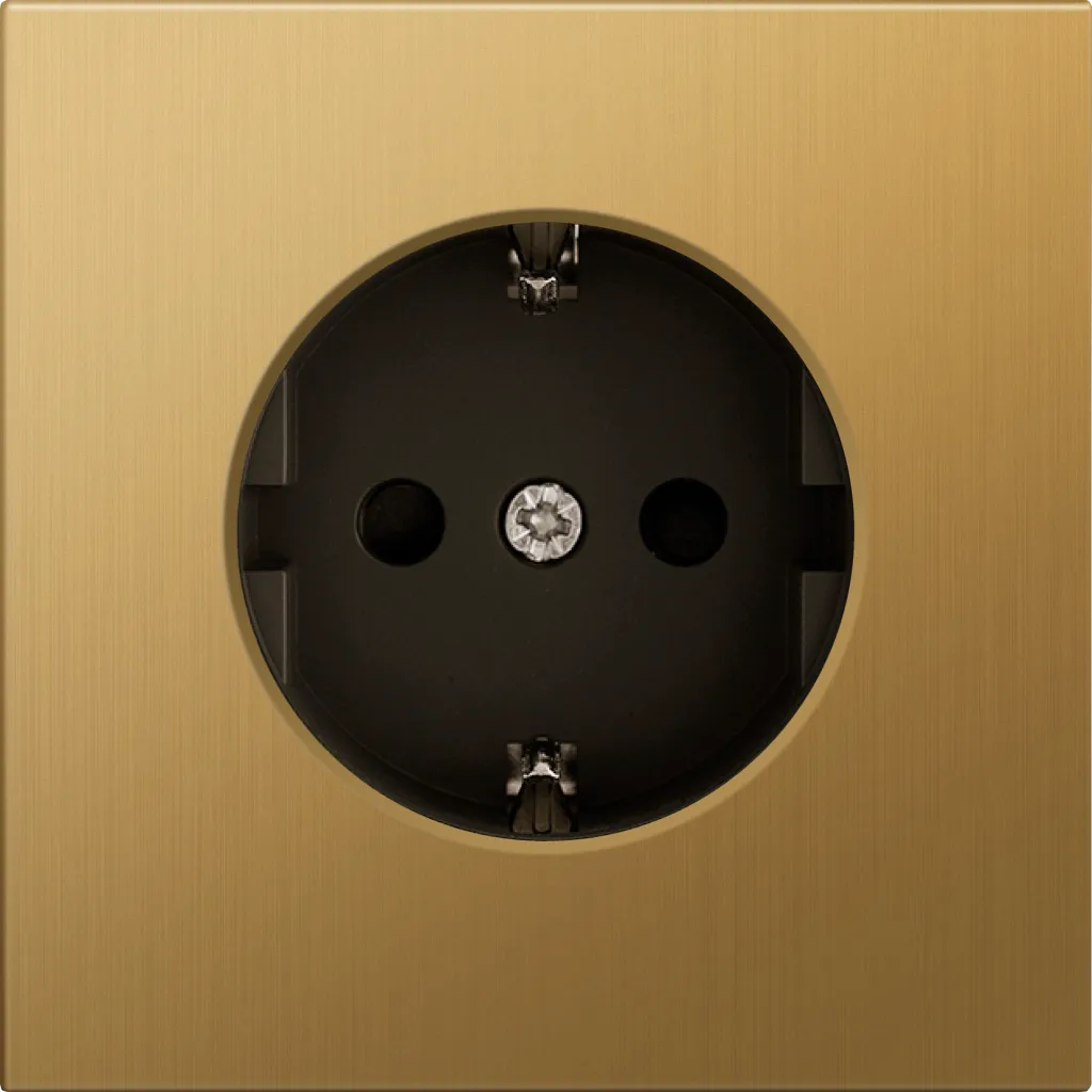 Donel DA220BR R98 METAL матовое золото накладка для розетки Schuko с/з с защитой 16 A 250 В~, серия DA