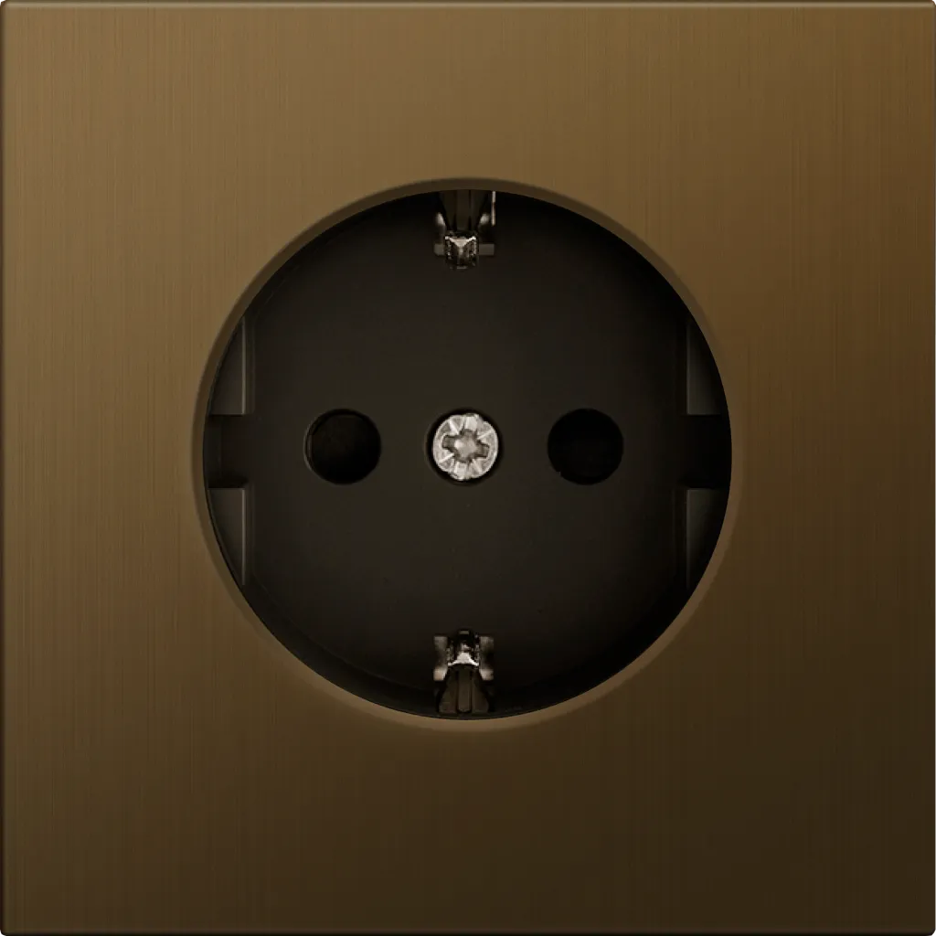 Donel DA220ME R98 METAL латунь накладка для розетки Schuko с/з с защитой 16 A 250 В~, серия DA