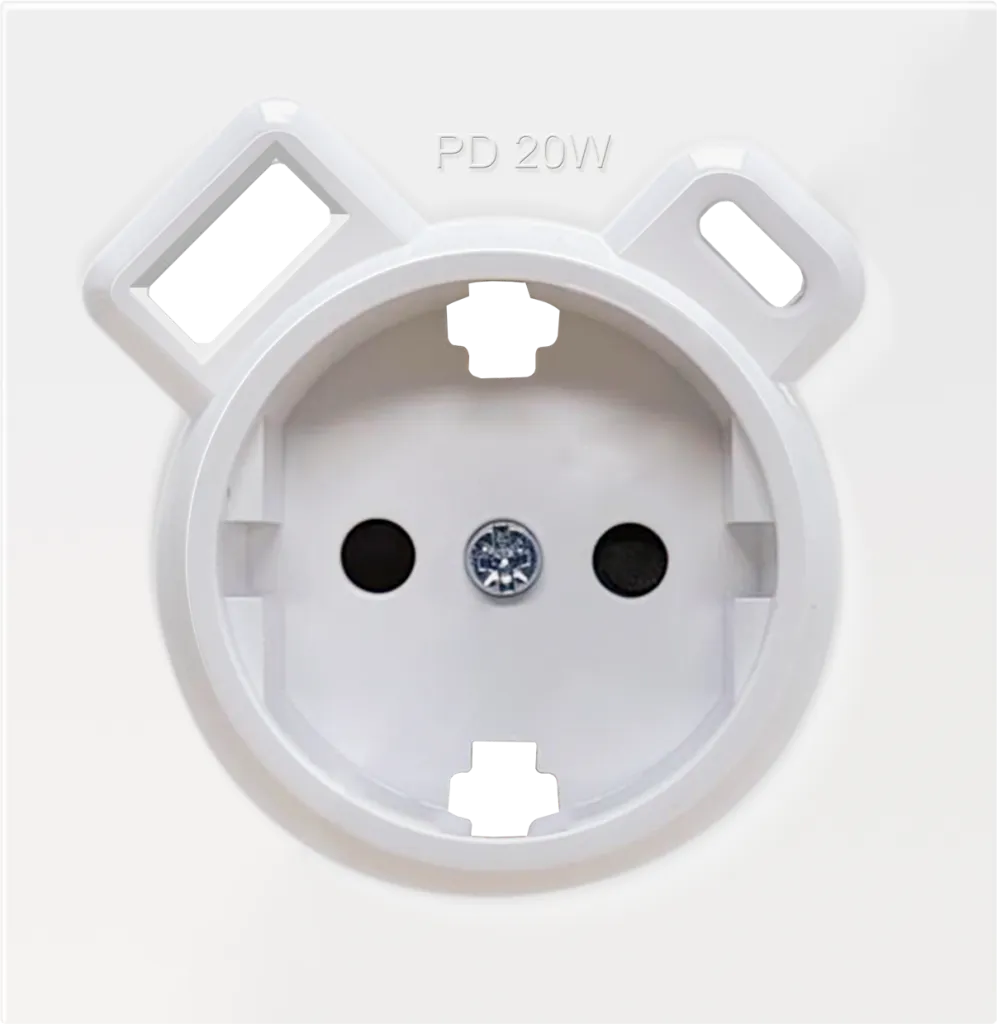 Donel DA22203 R98 белый накладка для розетки Schuko с зарядным устройством USB A+C, с защитными шторками , с