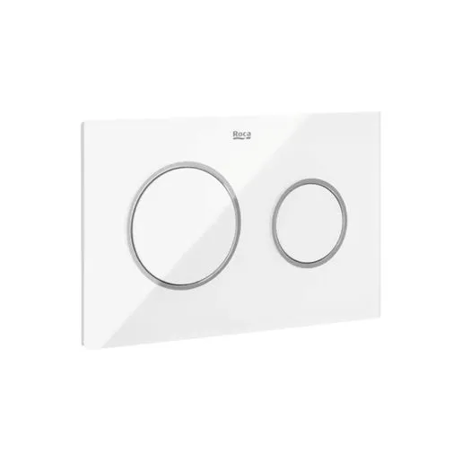 Панель смыва Roca Duplo One A890189309, два режима смыва, PL-10, белое стекло
(серебряная кромка вокруг клавиш)
