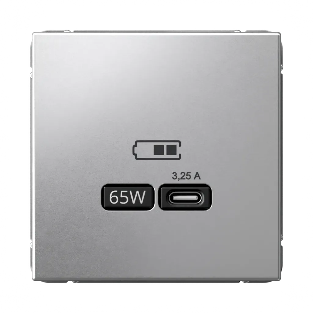 Systeme Electric (Schneider Elecrtic) ArtGallery SE GAL000327, Алюминий USB Розетка тип-С 65Вт высокоскор.заряд. QC, PD, механизм