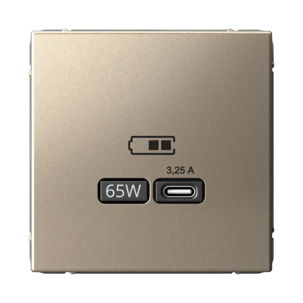 Systeme Electric (Schneider Elecrtic) ArtGallery SE GAL000527, Шампань USB Розетка тип-С 65Вт высокоскор.заряд. QC, PD, механизм