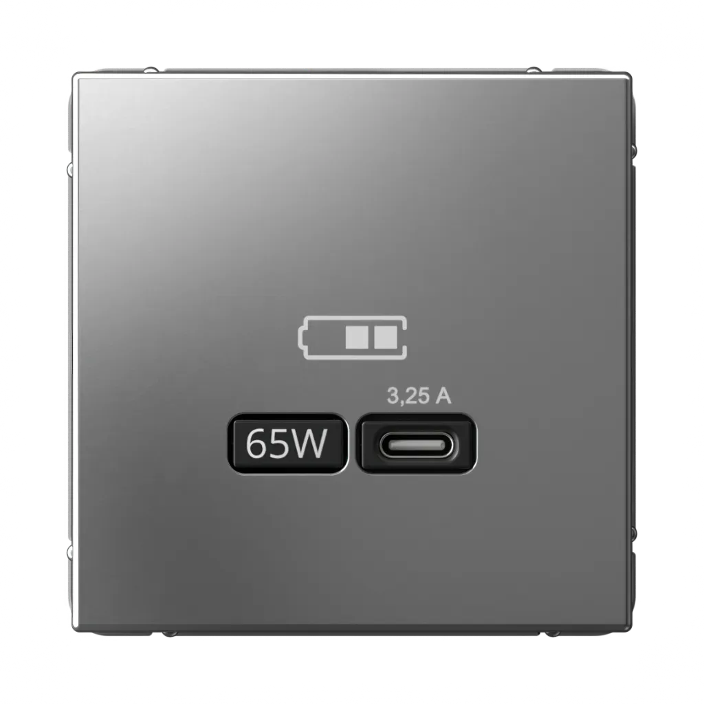 Systeme Electric (Schneider Elecrtic) ArtGallery  SE GAL000927, Сталь USB Розетка тип-С 65Вт высокоскор.заряд. QC, PD, механизм