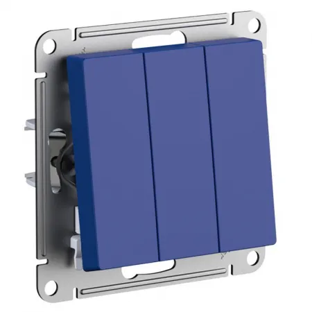Systeme Electric (Schneider Elecrtic) AtlasDesign SE ATN001131, Аквамарин Выключатель 3-клавишный, сх.1+1+1, 10АХ, механизм