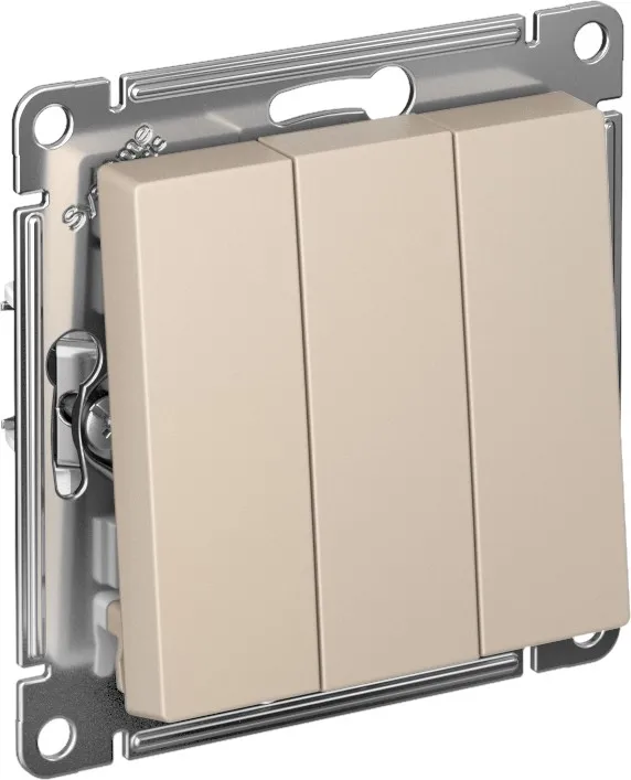 Systeme Electric (Schneider Elecrtic) AtlasDesign SE ATN001231, Песочный Выключатель 3-клавишный, сх.1+1+1, 10АХ, механизм