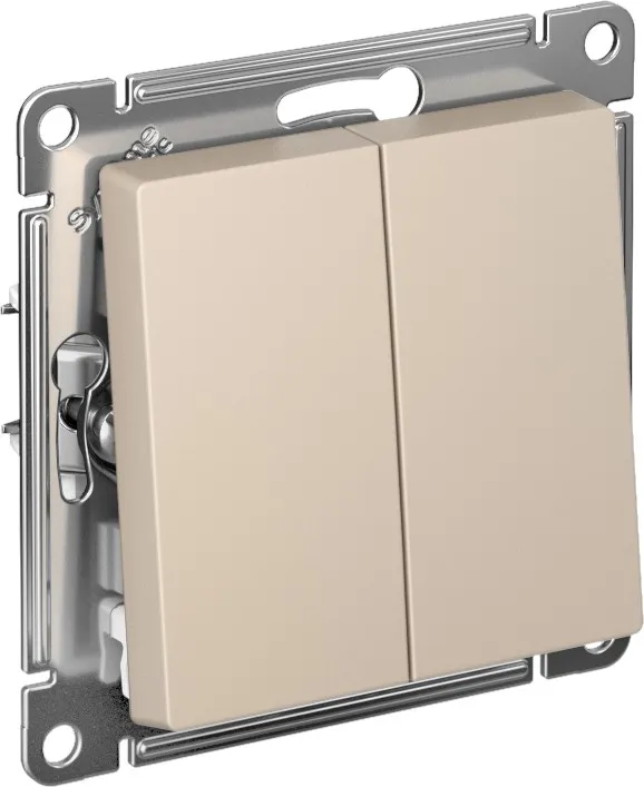 Systeme Electric (Schneider Elecrtic) AtlasDesign SE ATN001251, Песочный Выключатель 2-клавишный, сх.5, 10АХ, механизм