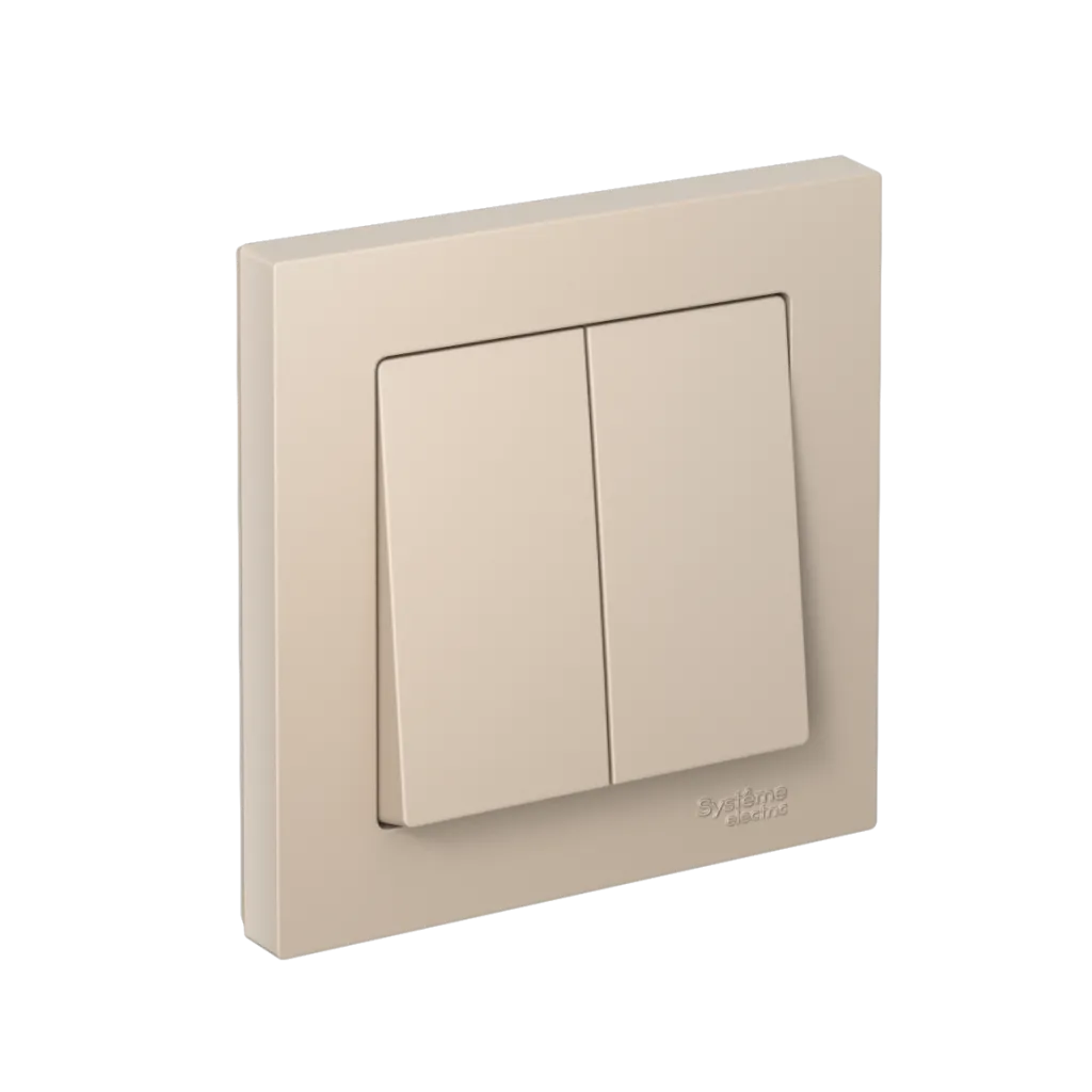 Systeme Electric (Schneider Elecrtic) AtlasDesign SE ATN001252, Песочный Выключатель 2-клавишный, сх.5, 10АХ, в сборе