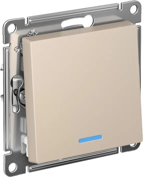 Systeme Electric (Schneider Elecrtic) AtlasDesign SE ATN001263, Песочный Переключатель 1-клавишный с подсветкой, сх.6а, 10АХ, механизам
