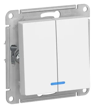 Systeme Electric (Schneider Elecrtic) AtlasDesign SE ATN001353, Лотос Выключатель 2-клавишный с подсветкой, сх.5а, 10АХ, механизм