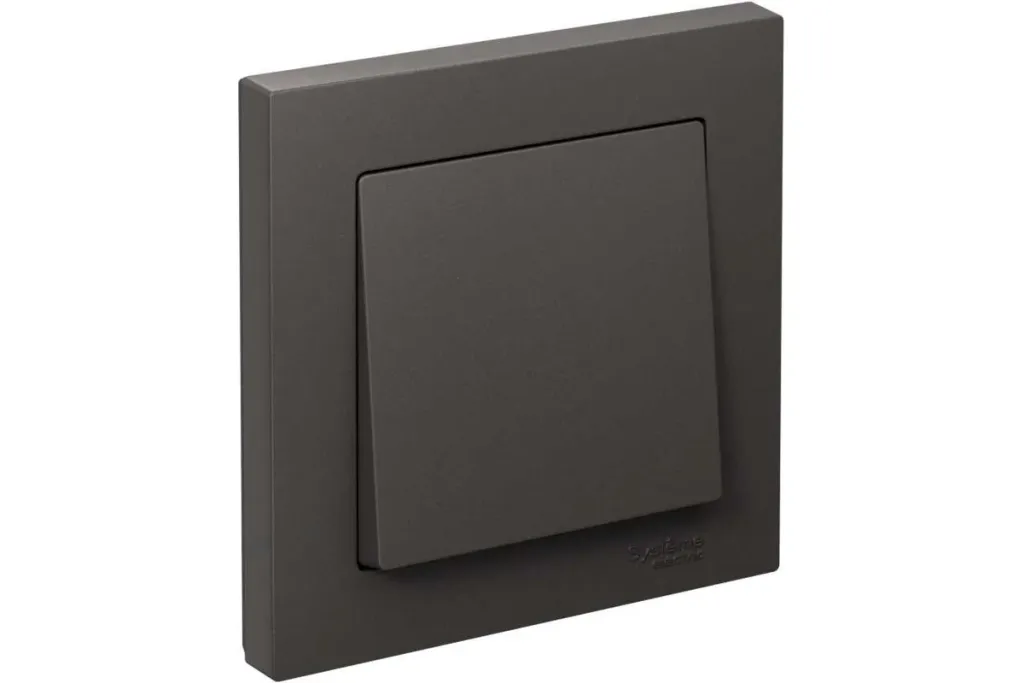 Systeme Electric (Schneider Elecrtic) AtlasDesign SE ATN001412, Базальт Выключатель 1-клавишный, сх.1, 10АХ, в сборе