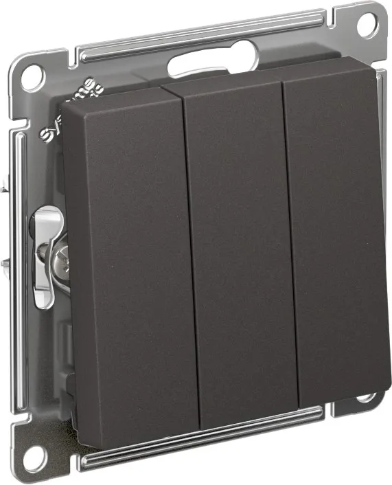 Systeme Electric (Schneider Elecrtic) AtlasDesign SE ATN001431, Базальт Выключатель 3-клавишный, сх.1+1+1, 10АХ, механизм