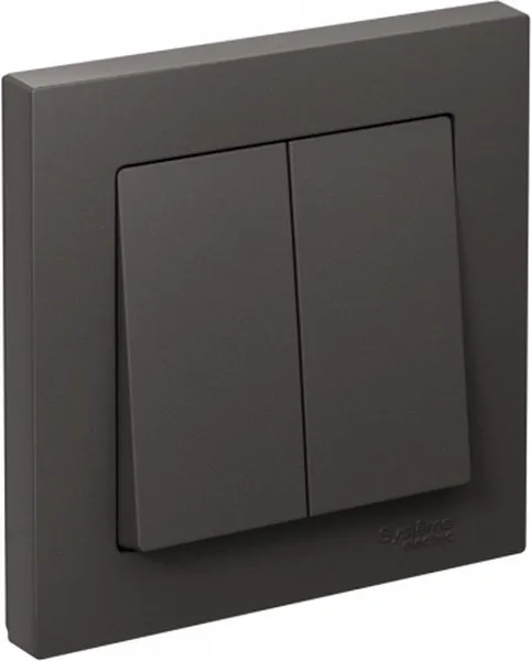 Systeme Electric (Schneider Elecrtic) AtlasDesign SE ATN001452, Базальт Выключатель 2-клавишный, сх.5, 10АХ, в сборе