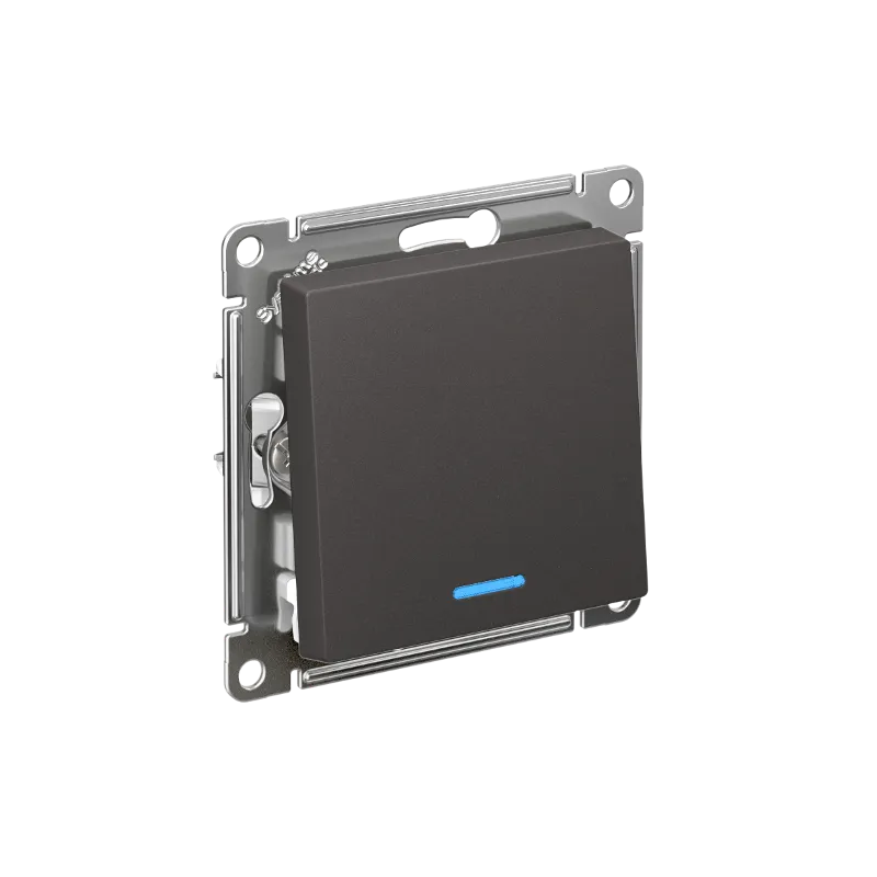 Systeme Electric (Schneider Elecrtic) AtlasDesign SE ATN001463, Базальт Переключатель 1-клавишный с подсветкой, сх.6а, 10АХ, механизм