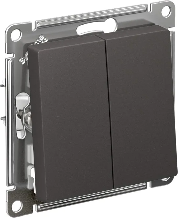 Systeme Electric (Schneider Elecrtic) AtlasDesign SE ATN001465, Базальт Переключатель 2-клавишный, сх.6/2, 10АХ, механизм