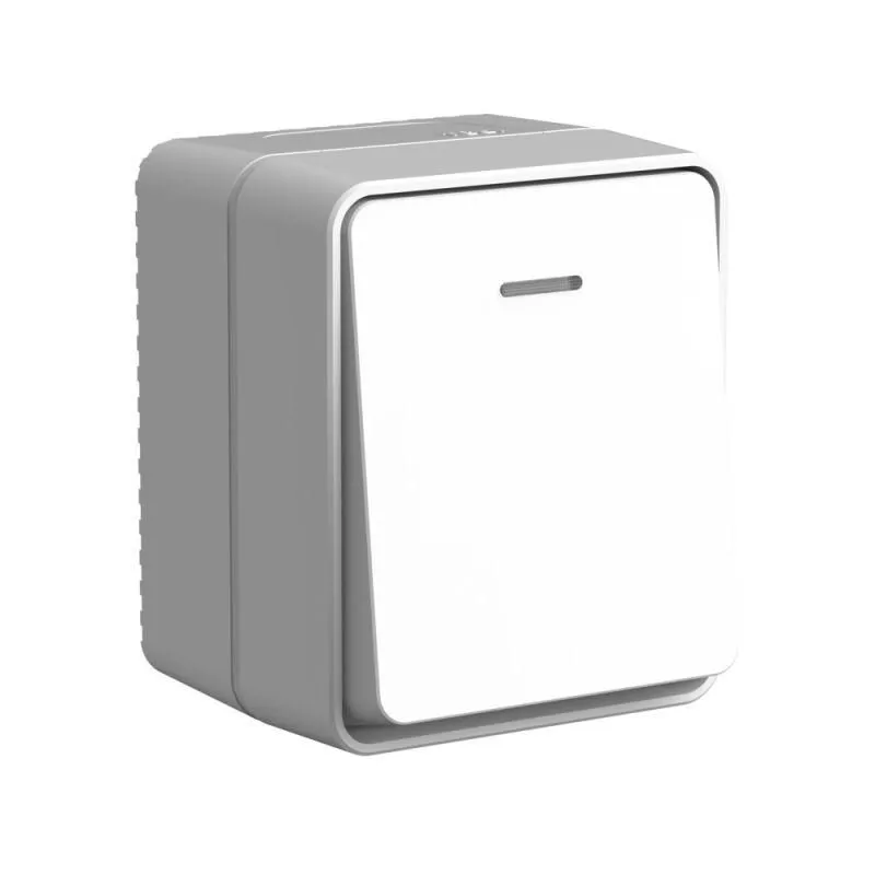 Systeme Electric (Schneider Elecrtic) AtlasDesign SE ATN543013, Profi54 Наруж Серый Выключатель 1-клавишный с подсветкой 10 АХ