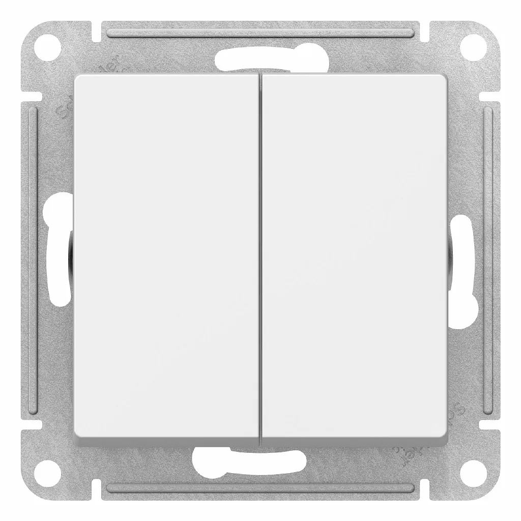 Systeme Electric (Schneider Elecrtic) AtlasDesign SE ATN001373, Лотос Переключатель 2-клавишный перекрестный, 2 x сх. 7, 10АХ, механизм