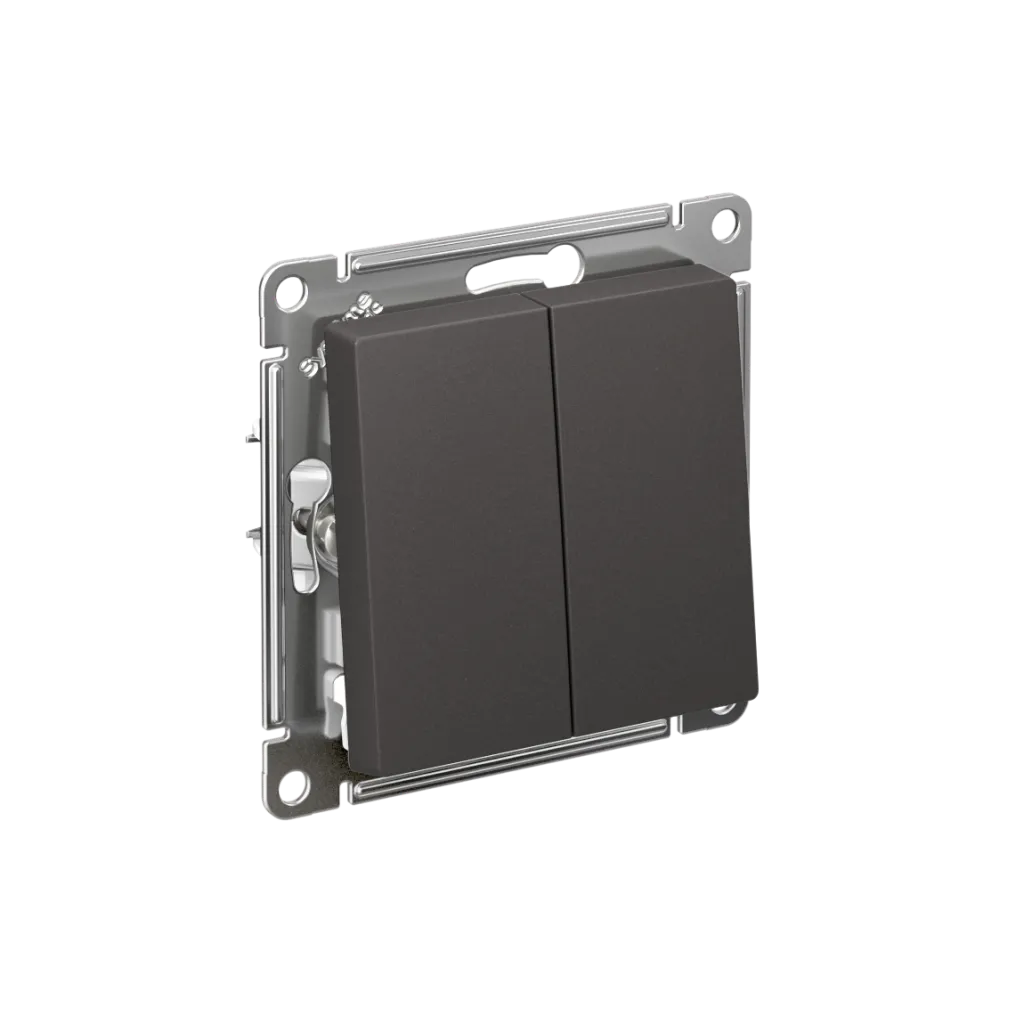 Systeme Electric (Schneider Elecrtic) AtlasDesign SE ATN001473, Базальт Переключатель 2-клавишный перекрестный, 2 x сх. 7, 10АХ, механизм