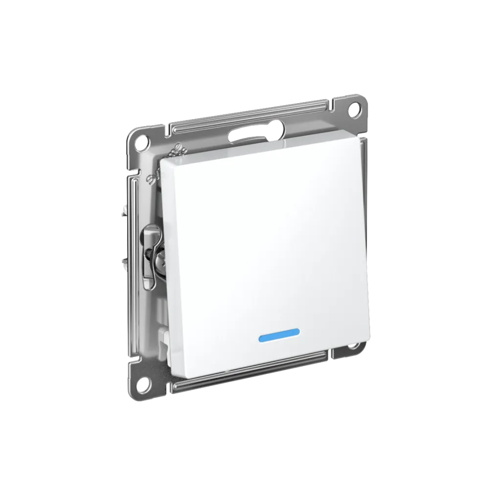 Systeme Electric (Schneider Elecrtic) AtlasDesign SE ATN000163S, Белый Переключатель 1-кл с подсветкой, сх.6а, 10АХ, мех., быстрозажим. клем.