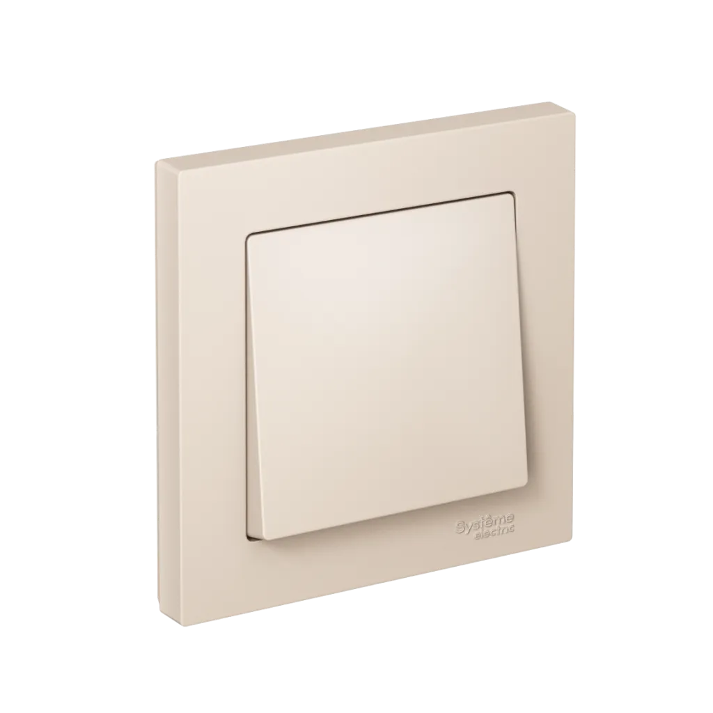 Systeme Electric (Schneider Elecrtic) AtlasDesign SE ATN000212S, Бежевый Выключатель 1-клавишный, сх.1, 10АХ, в сборе, быстрозажим. клем.