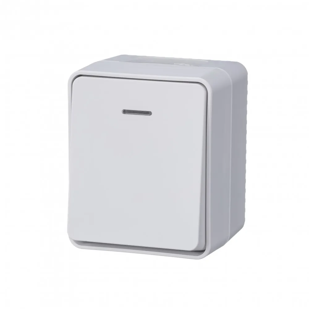 Systeme Electric AtlasDesign SE ATN540113, Profi54 Наруж Белый Выключатель 1-клавишный с подсветкой 10 АХ IP54