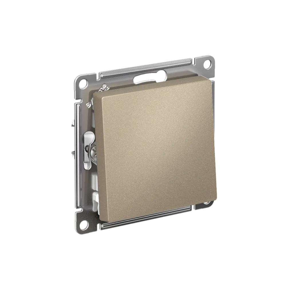 Systeme Electric AtlasDesign SE ATN000511S, Шампань Выключатель 1-клавишный, сх.1, 10АХ, мех., быстрозажим. клем.