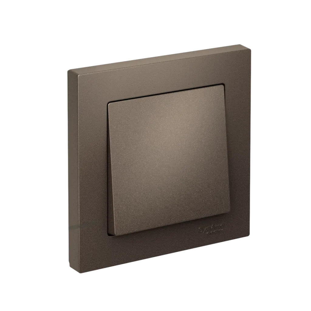 Systeme Electric AtlasDesign SE ATN000612S, Мокко Выключатель 1-клавишный, сх.1, 10АХ, в сборе, быстрозажим. клем.